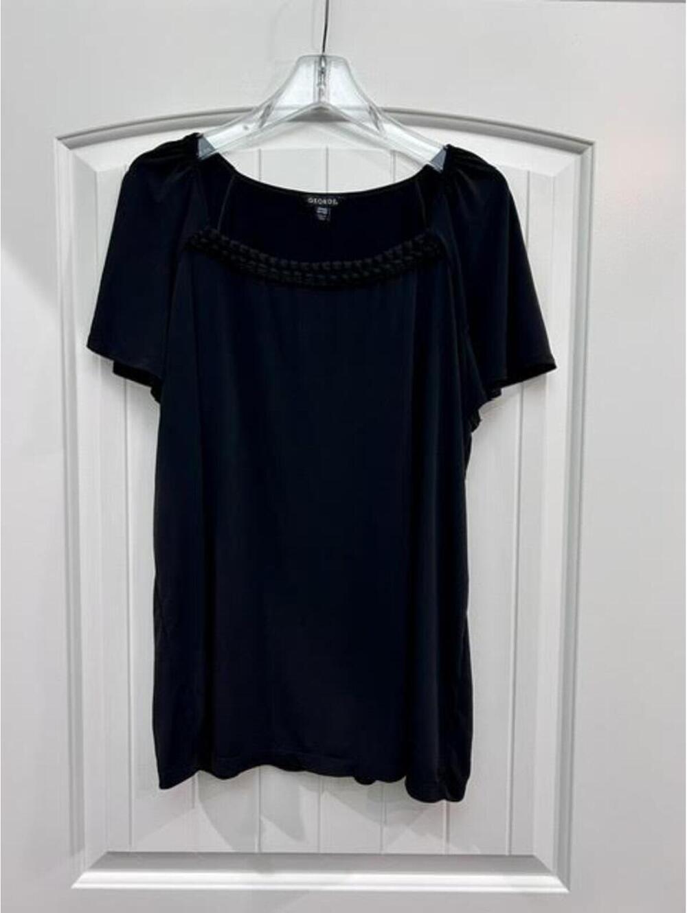 🖤 Braided Detail Plus Size Black Top — GUC